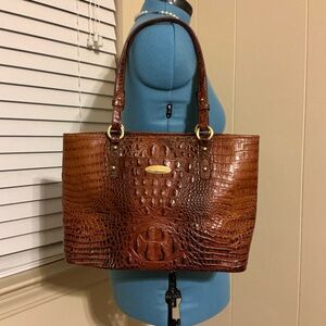 Brahmin Large Pecan Brown Tote Handbag